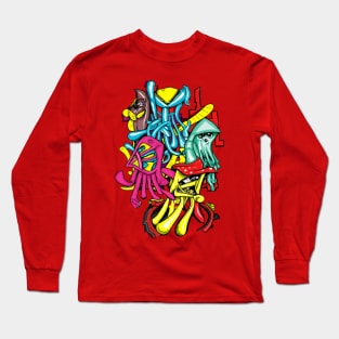 Monster collage 3, street art graffiti. Long Sleeve T-Shirt